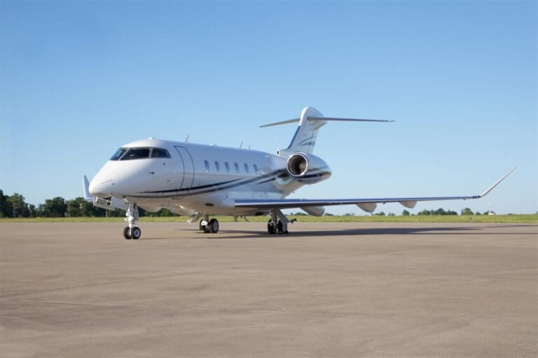 Challenger 350 private jet aircraft exterior available for on-demand business charter
