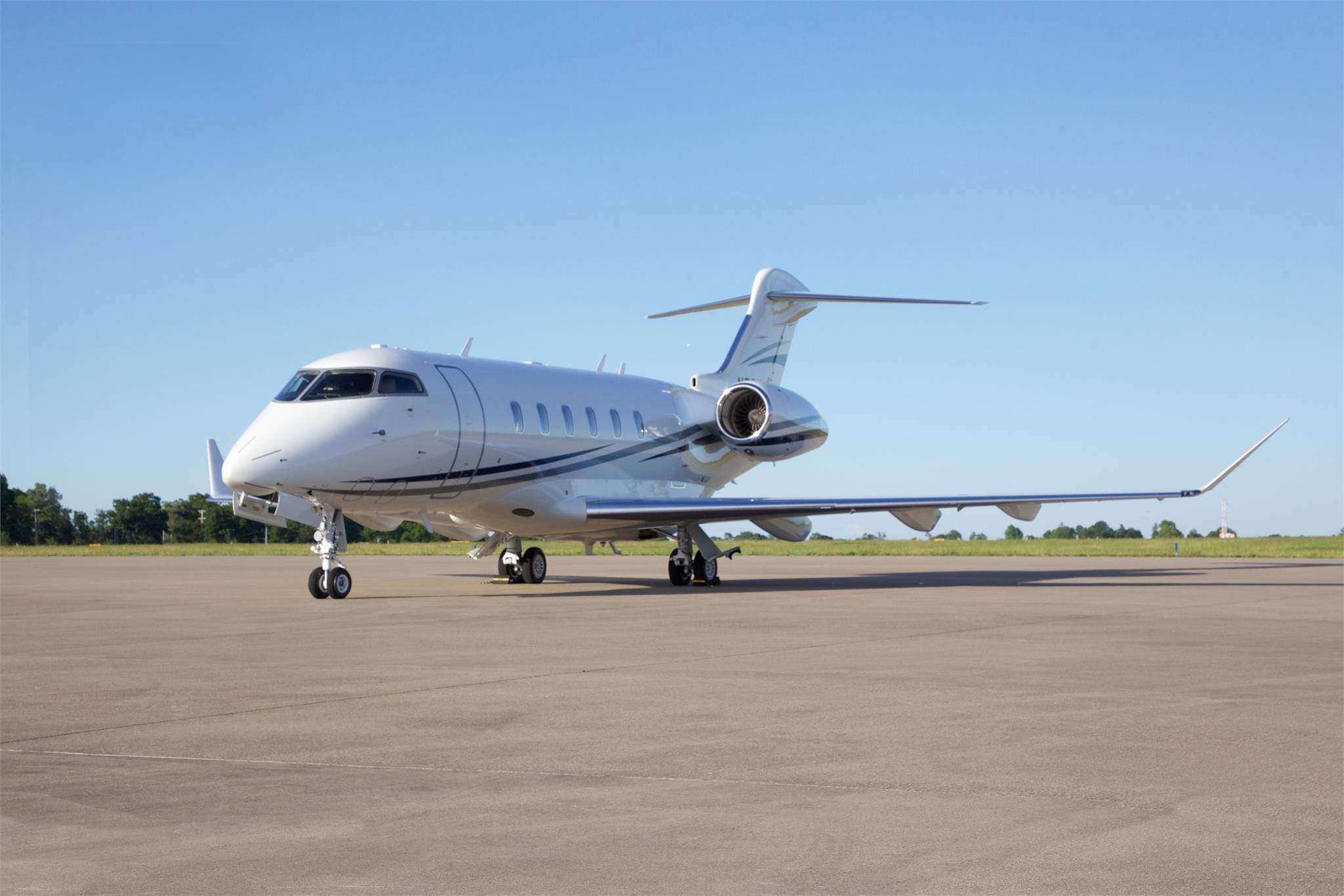Challenger 350 private jet aircraft exterior available for on-demand business charter