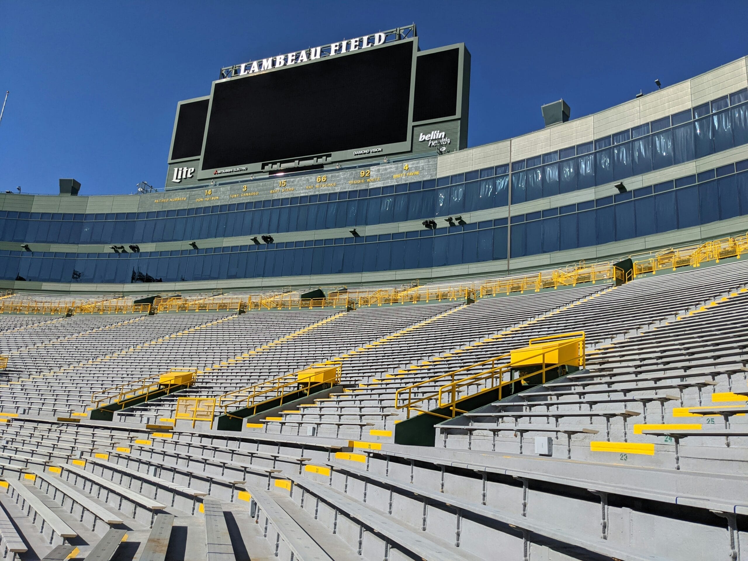 A view of Lambeau field at Green Bay.